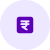 Purple icon with white Indian Rupee symbol representing currency or financial transactions.