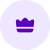 Stylized purple crown icon on a light circular background, symbolizing premium or royalty.